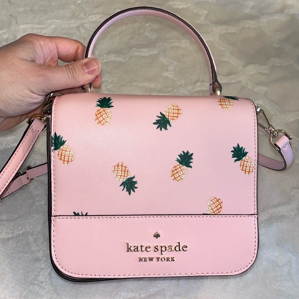 kate spade Staci Square Colada Pineapple Top Handle Crossbody Bag